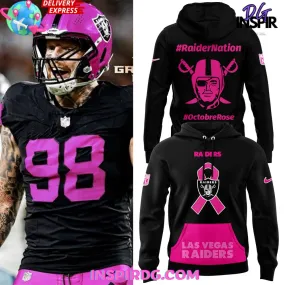 -Las Vegas Raiders Breast Cancer Octobre Rose 2024 Hoodie