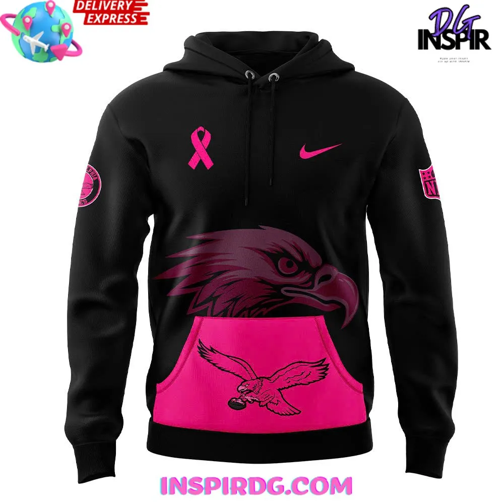 -Philadelphia Eagles 2024 NFL Crucial Catch Breast Cancer Hoodie