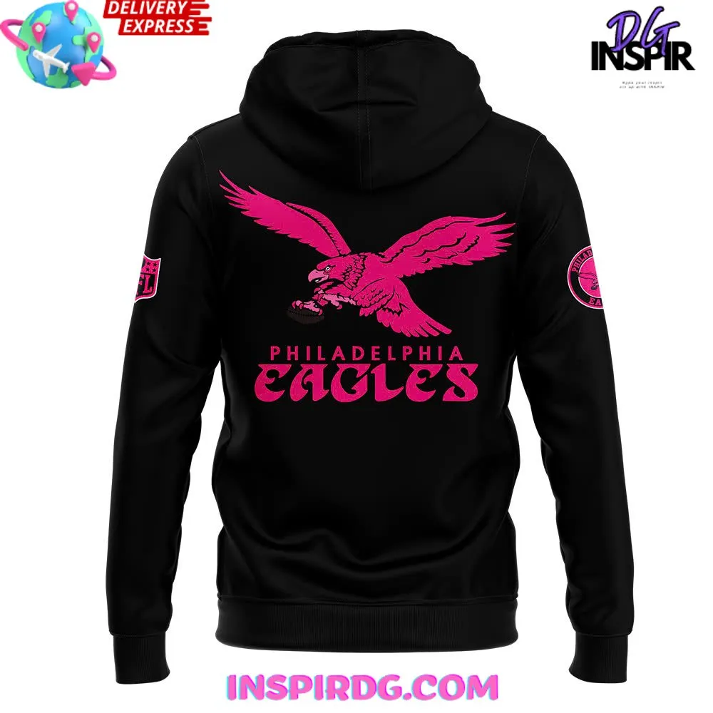 -Philadelphia Eagles 2024 NFL Crucial Catch Breast Cancer Hoodie