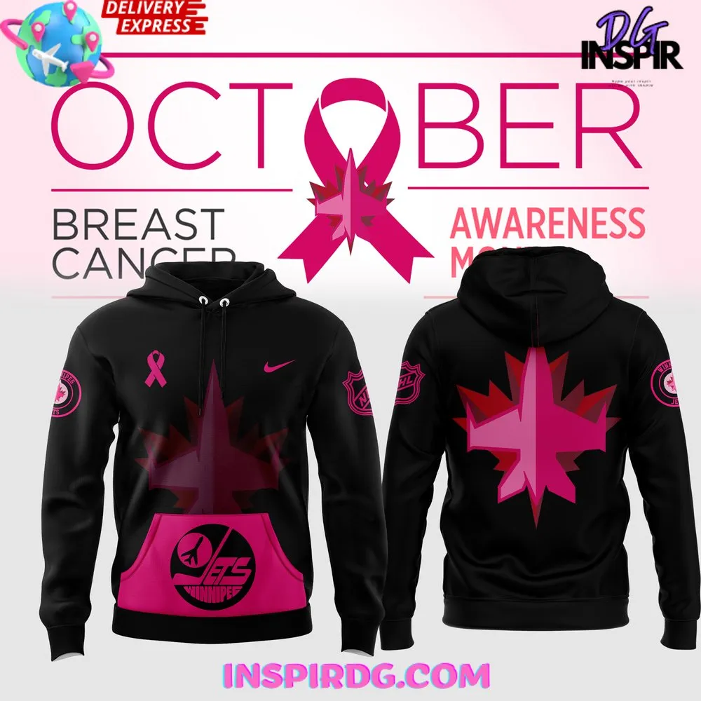 -Winnipeg Jets NHL Crucial Catch Breast Cancer 2024 Hoodie