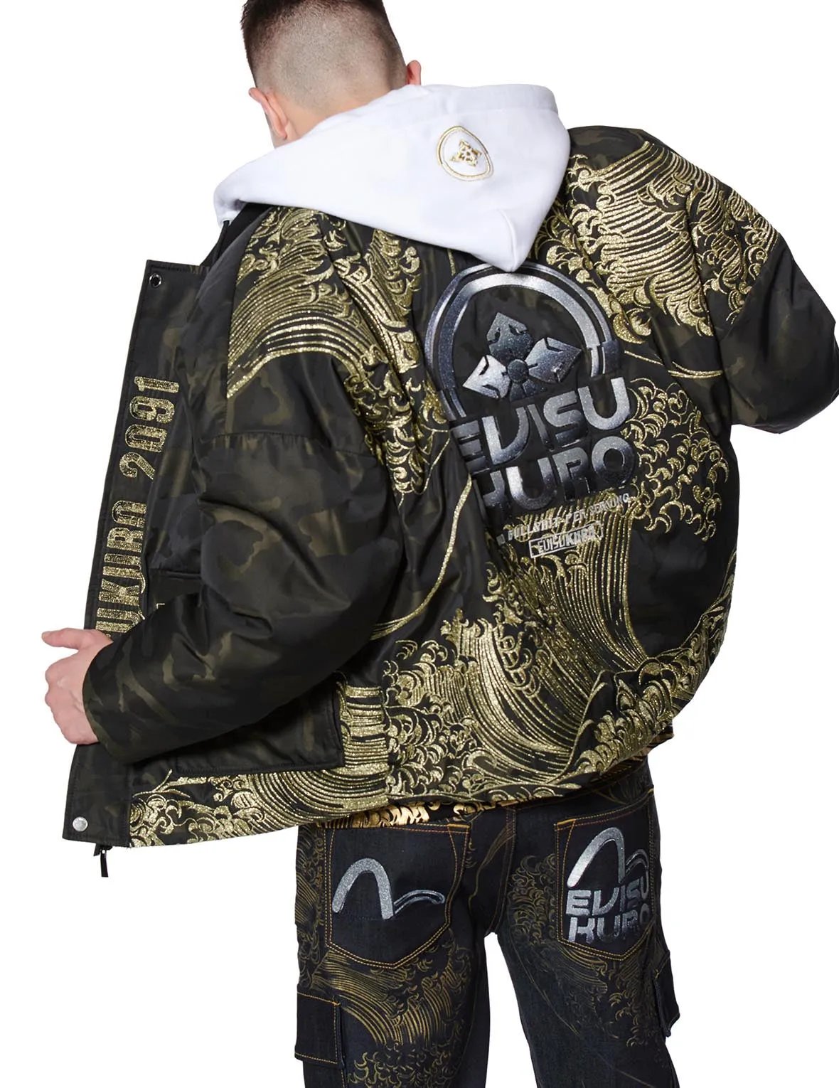 3D Ukiyo-E Embroidered Padded Jacket