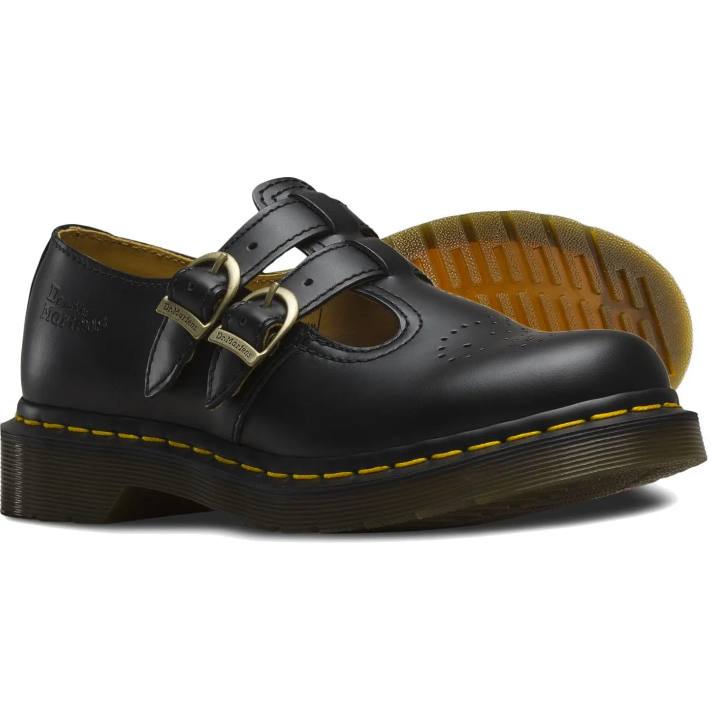 8065 Mary Jane DR MARTENS Black T-Bar Buckle Shoe