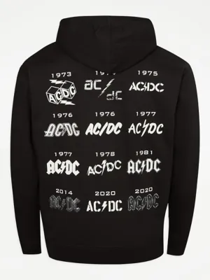 ACDC Black 50 Years Back Print Hoodie | Men | George at ASDA