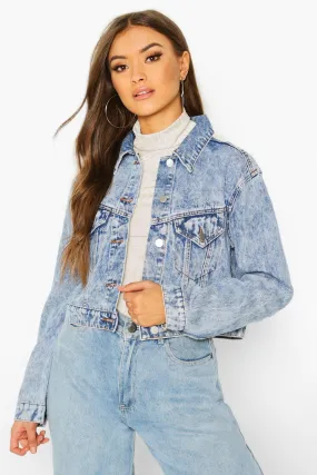 Acid Wash Cropped Jacket