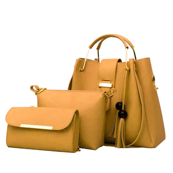 ALEXA 3 PIECE YELLOW HAND BAG