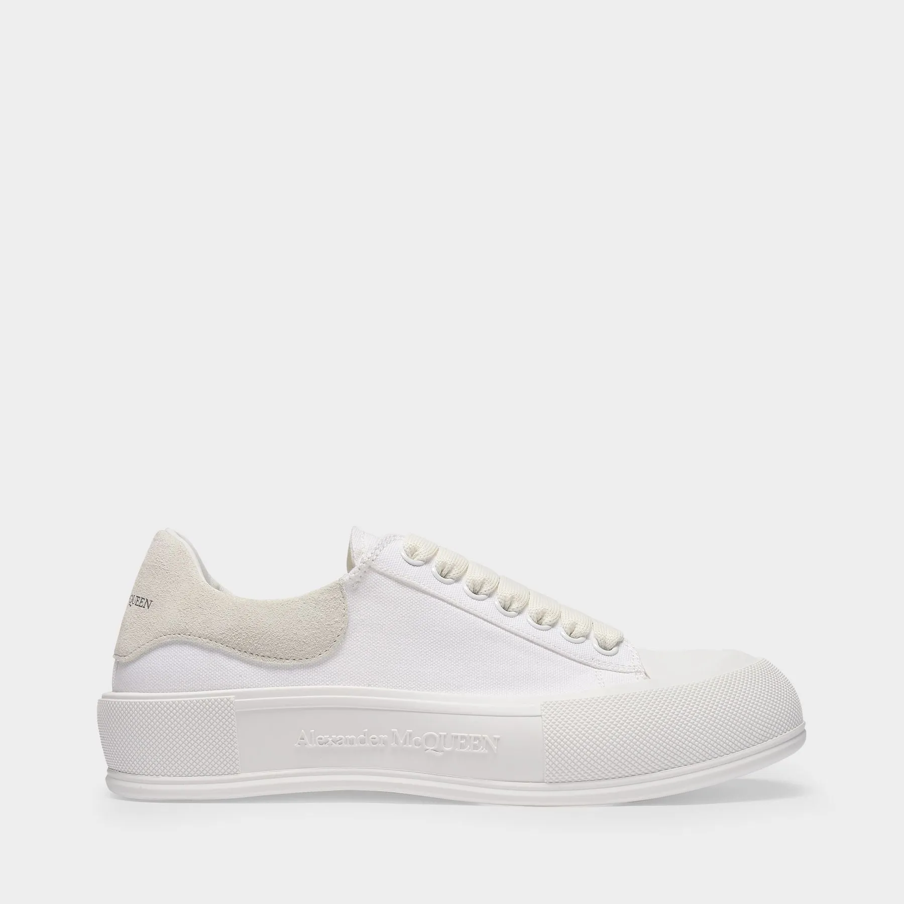 Alexander McQueen  Deck Sneakers in White Canvas