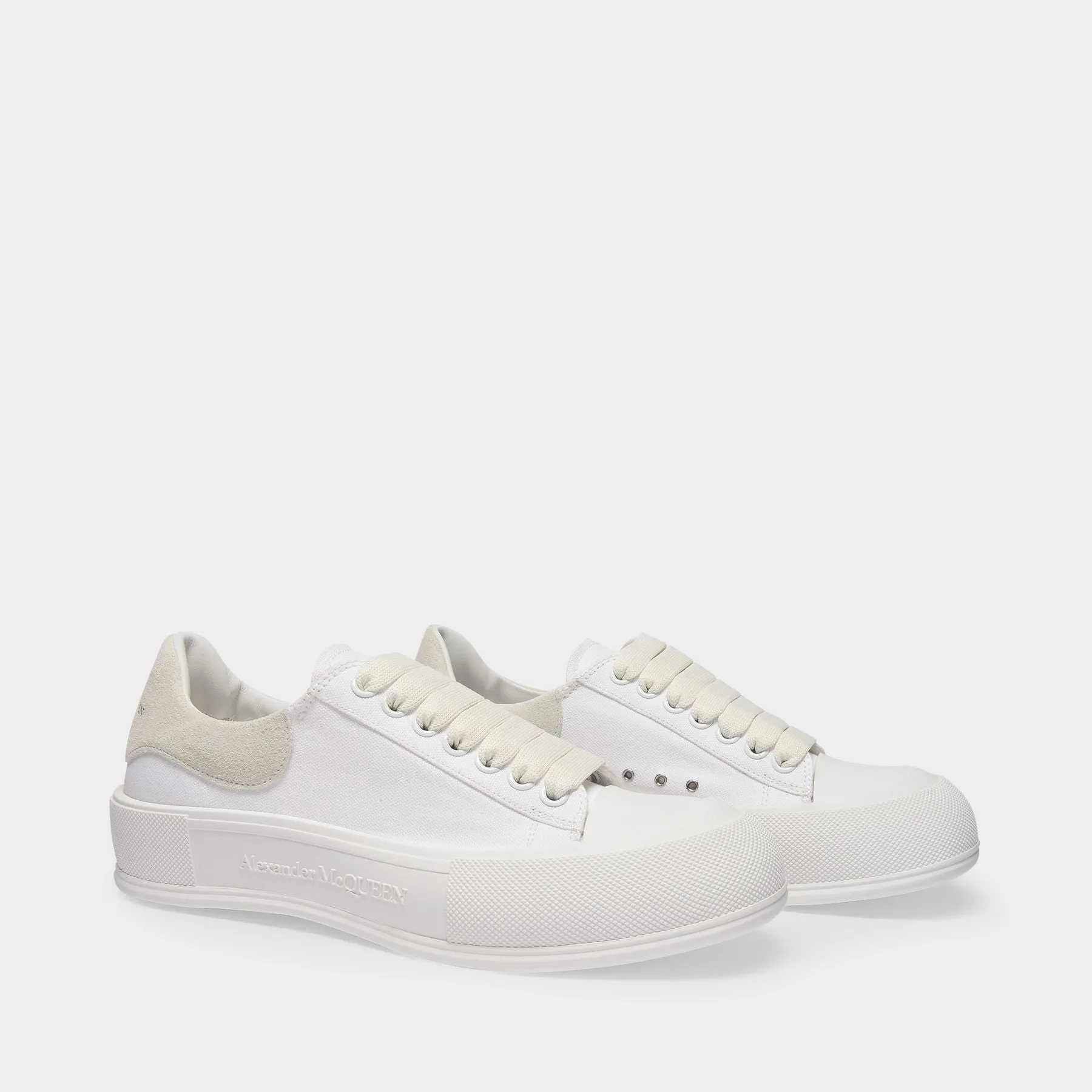 Alexander McQueen  Deck Sneakers in White Canvas