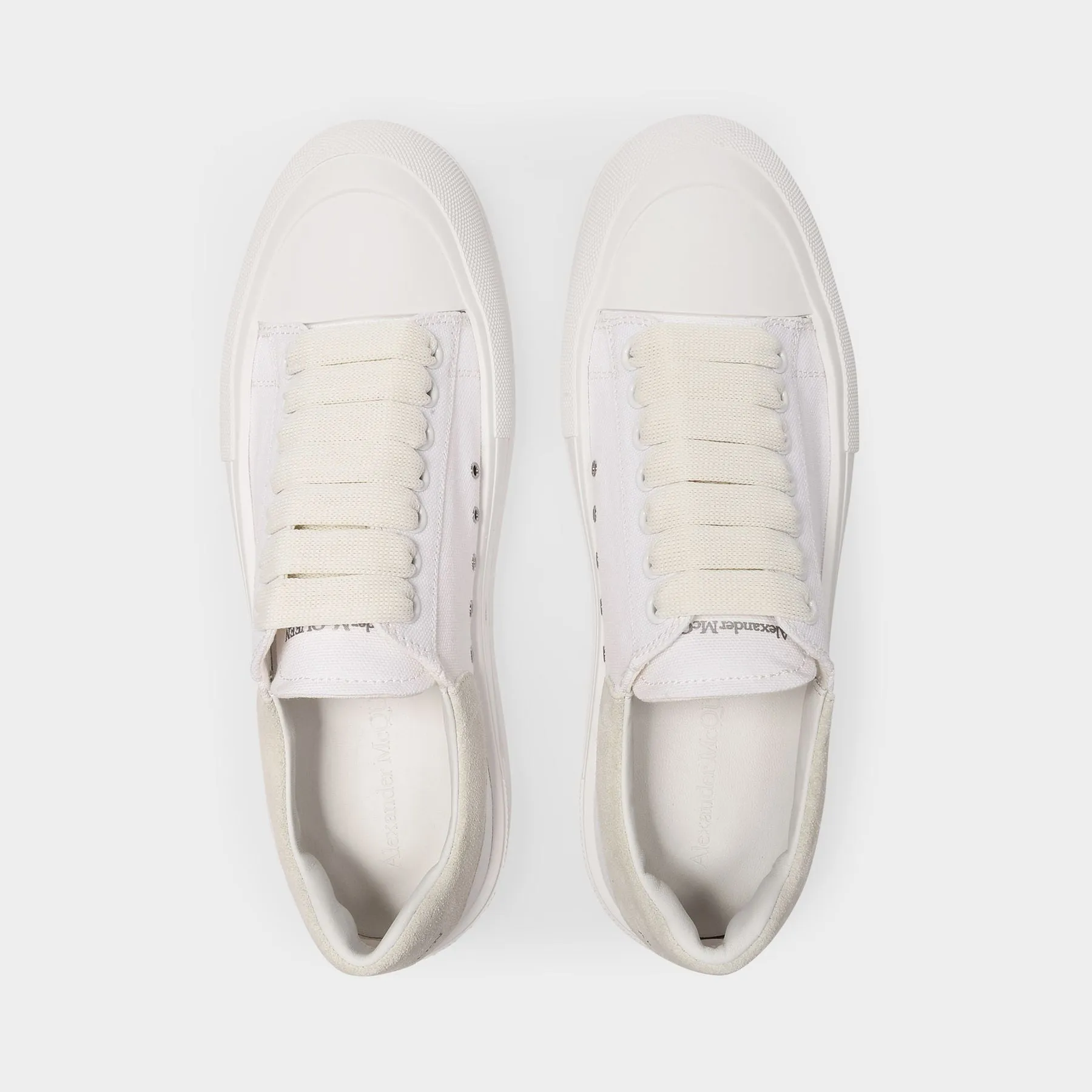 Alexander McQueen  Deck Sneakers in White Canvas