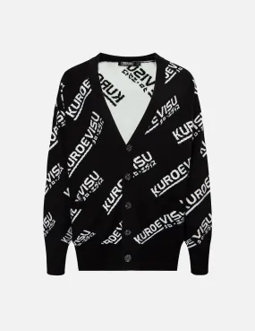 Allover Logo Intarsia Cardigan