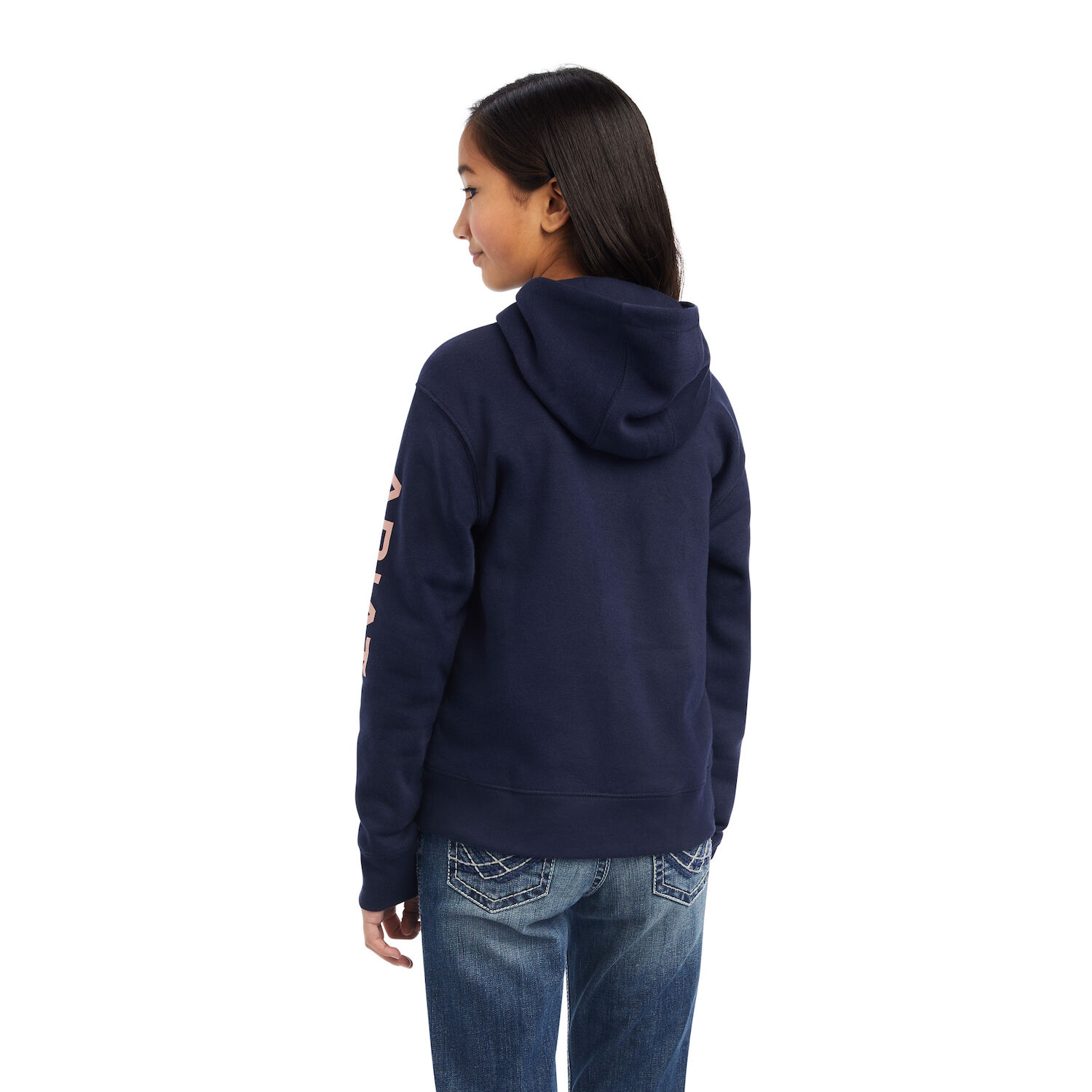 Ariat Girls REAL Arm Logo Hoodie in Navy Eclipse