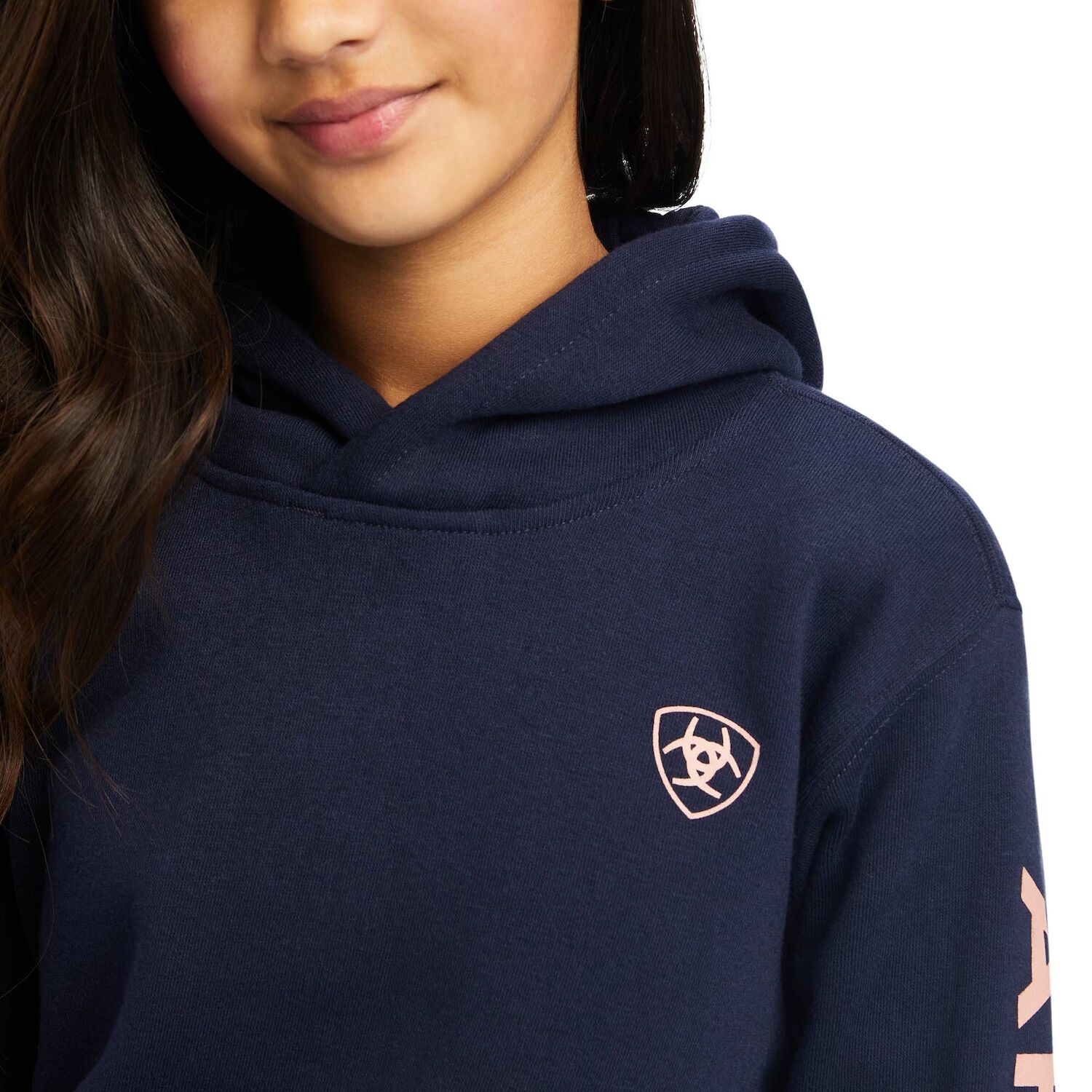 Ariat Girls REAL Arm Logo Hoodie in Navy Eclipse