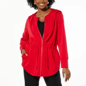      As Is WynneLayers Smoothing Scuba Knit Zip-Front Hoodie     