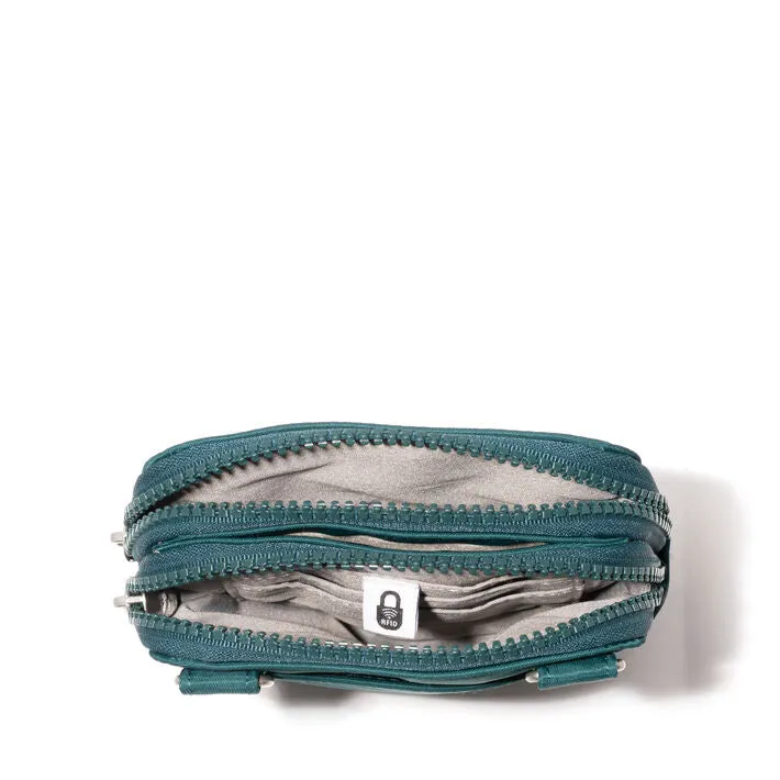 Baggallini Modern Take Two RFID Crossbody Color: Emerald Twill