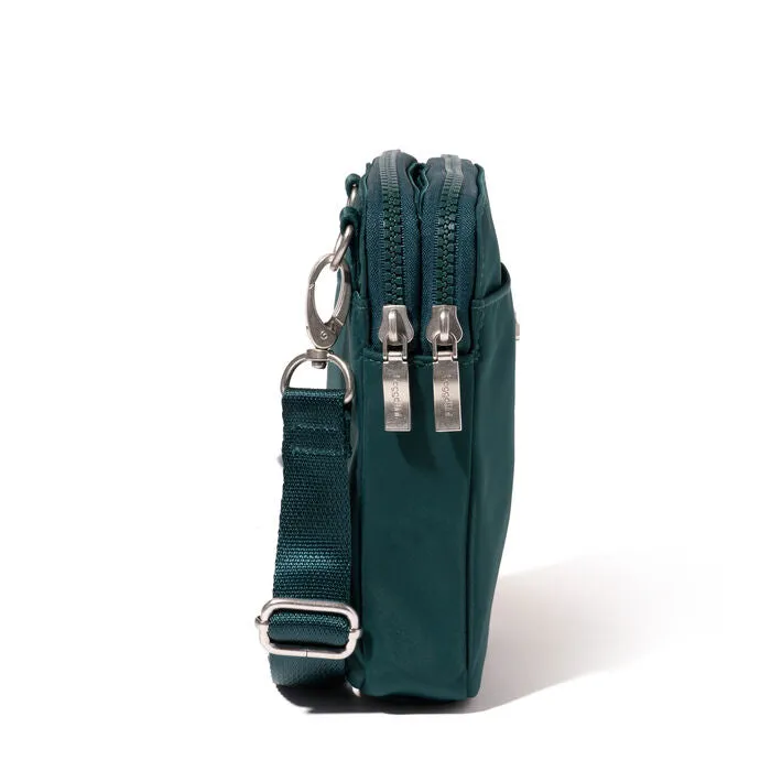 Baggallini Modern Take Two RFID Crossbody Color: Emerald Twill