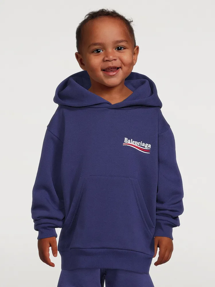 BALENCIAGA Kids Political Campaign Brushed Fleece Hoodie