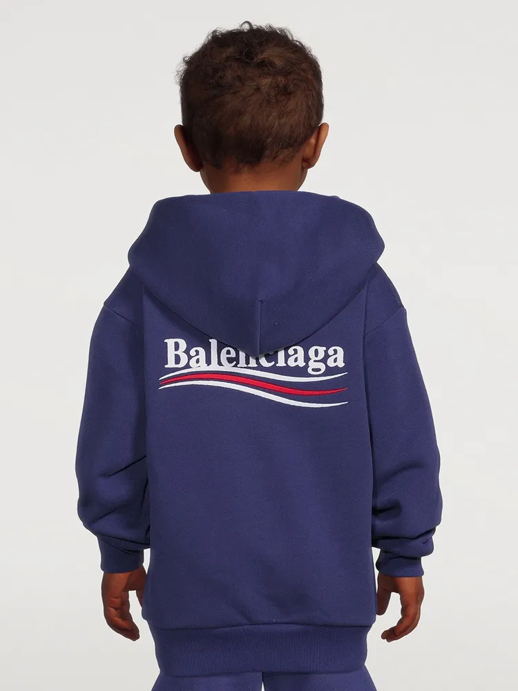 BALENCIAGA Kids Political Campaign Brushed Fleece Hoodie