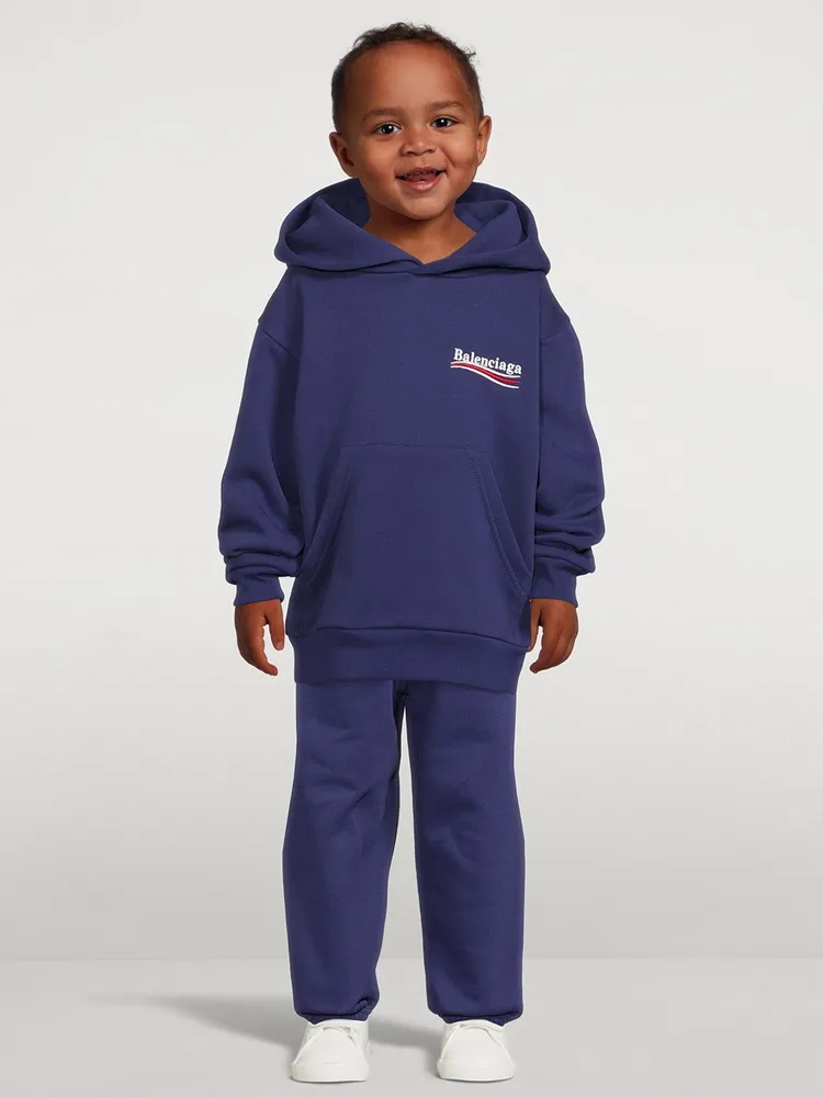 BALENCIAGA Kids Political Campaign Brushed Fleece Hoodie