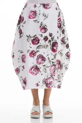 Balloon Pink Rose Linen Skirt