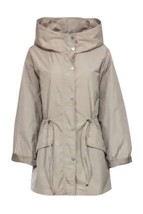 Barbour - Beige Hooded Rain Jacket Sz 12