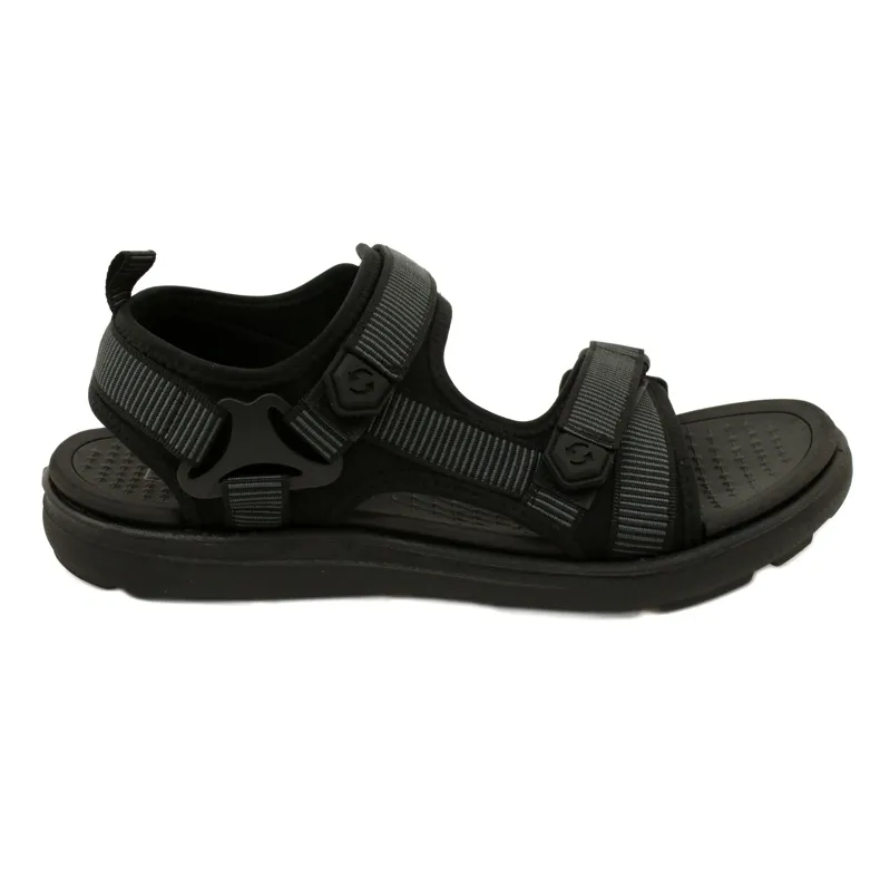 Black men's sports sandals with Velcro News 23MN11-5623