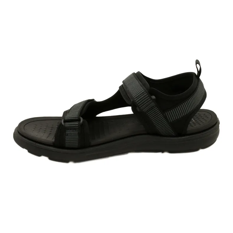 Black men's sports sandals with Velcro News 23MN11-5623