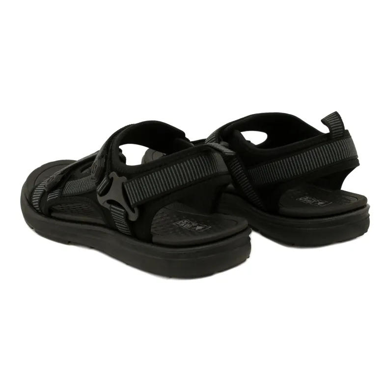 Black men's sports sandals with Velcro News 23MN11-5623