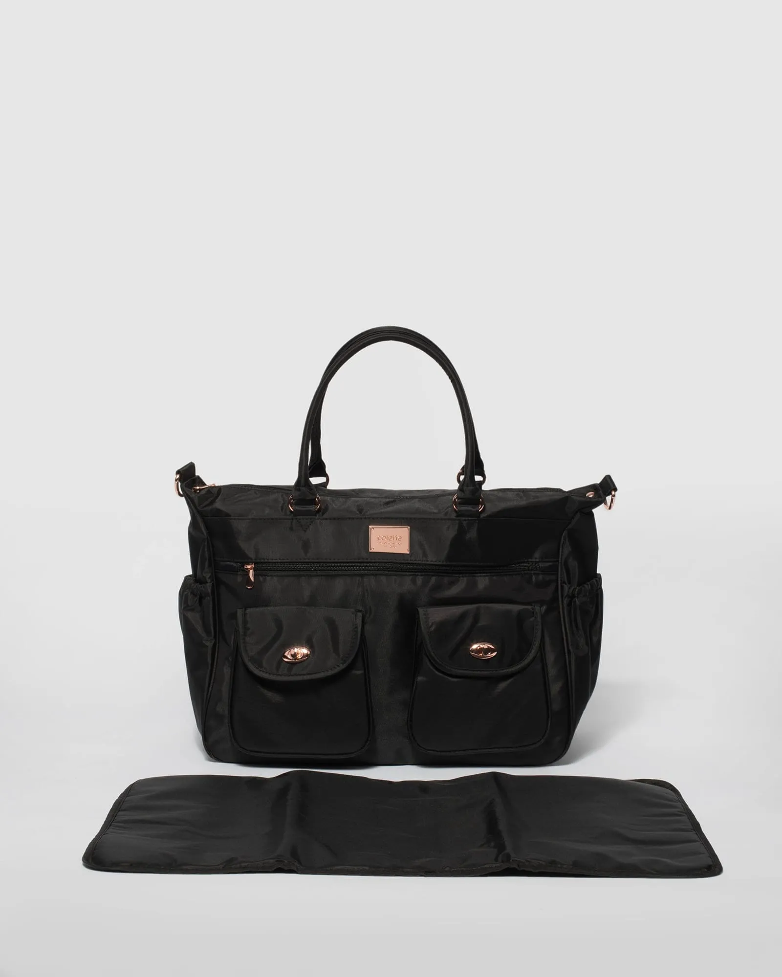 Black Nylon Baby Travel Bag