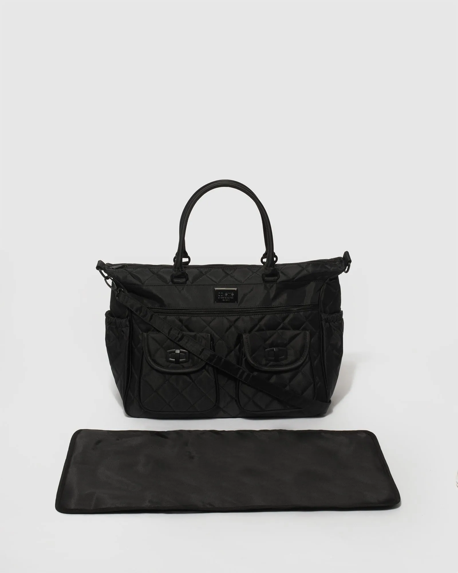 Black Quilted Baby Travel Bag