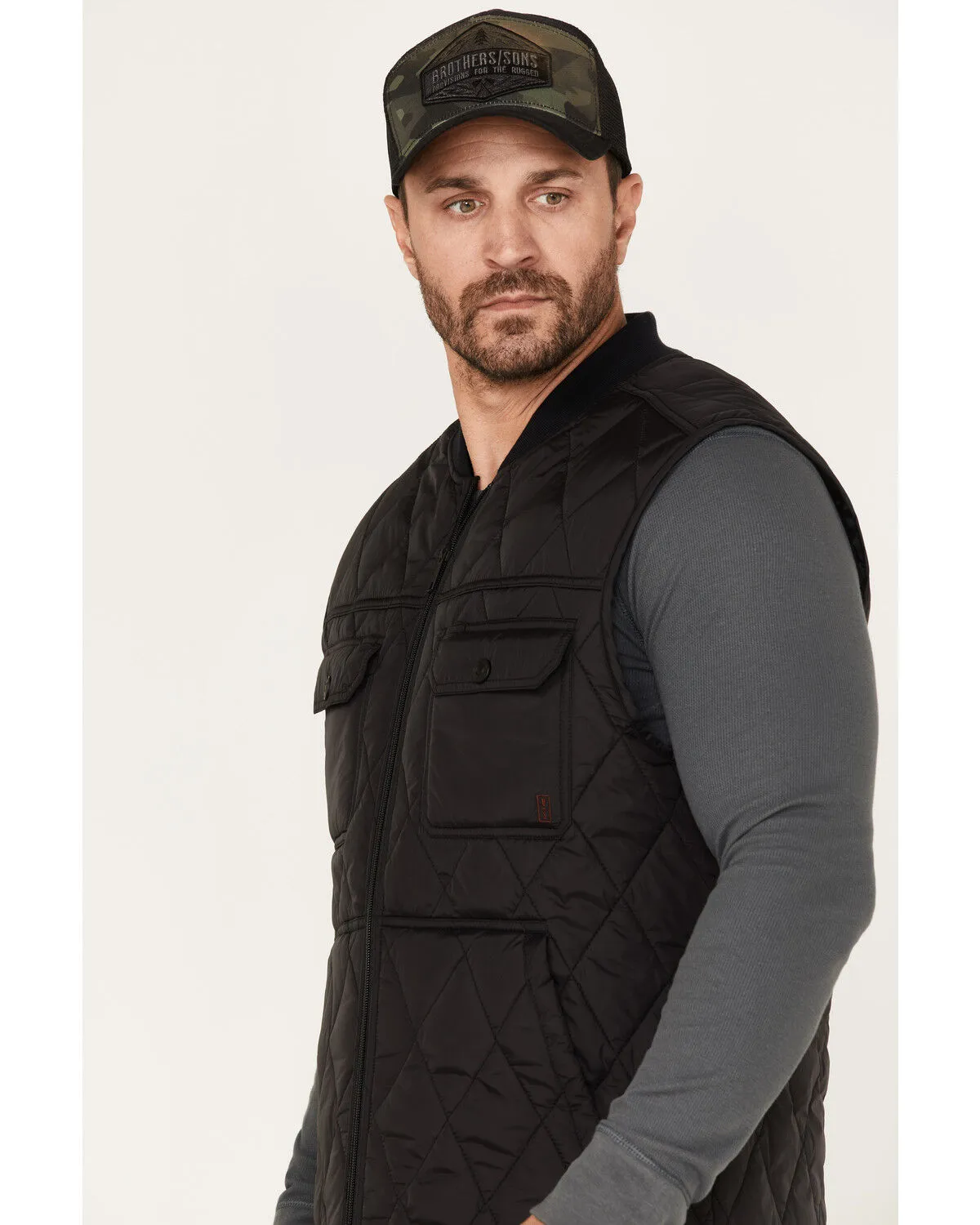 Brothers and Sons Men's Quilted Varsity Vest