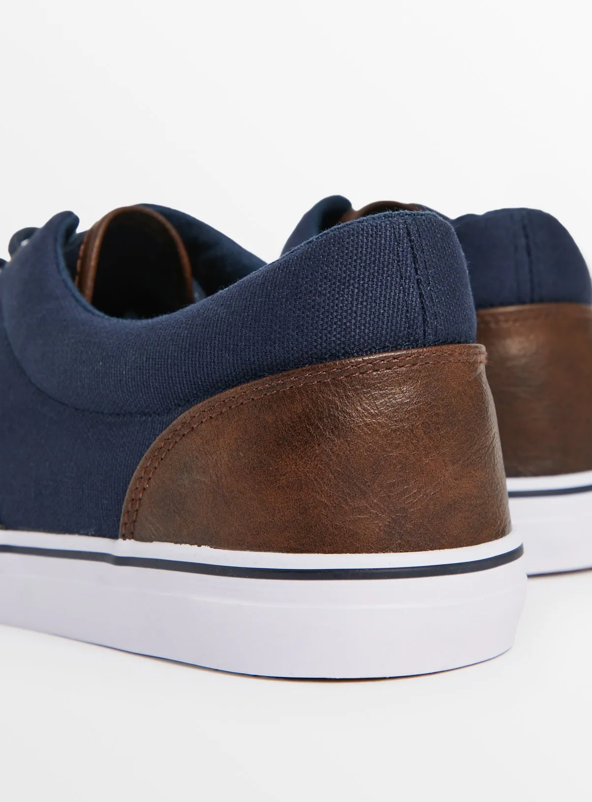 Buy Navy Lace Up Canvas Trainers 12 | Trainers | Tu