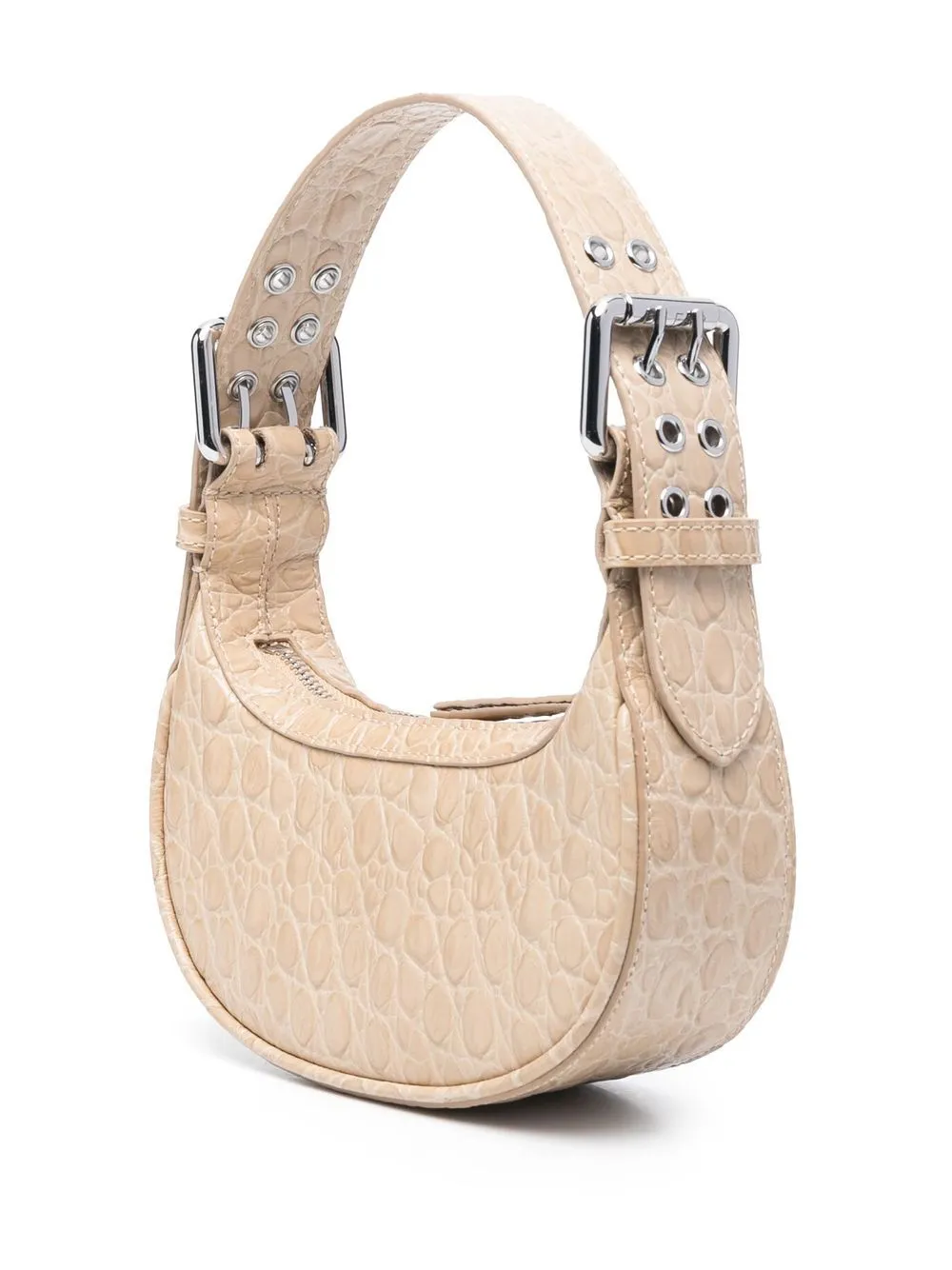 By Far Pre    By Far Pre Mini Soho Croco Embossed Leather Shoulder Bag