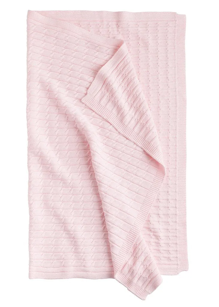 Cable Knit Blanket - Light Pink