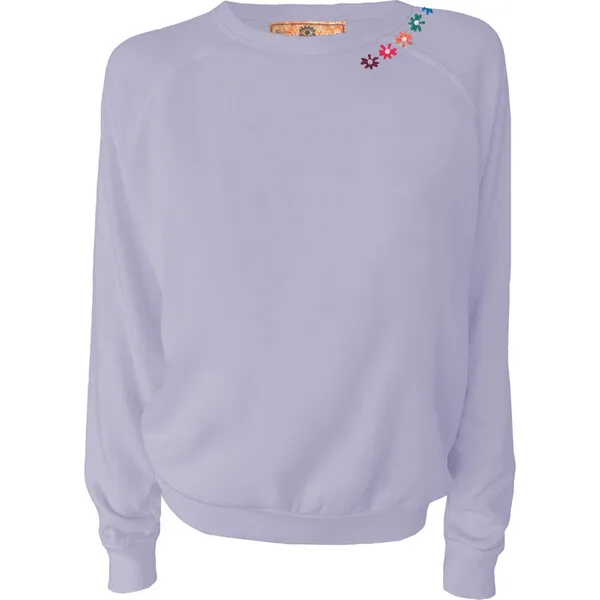 C.Bonz Women's Flower Power Pullover, Blue Lav