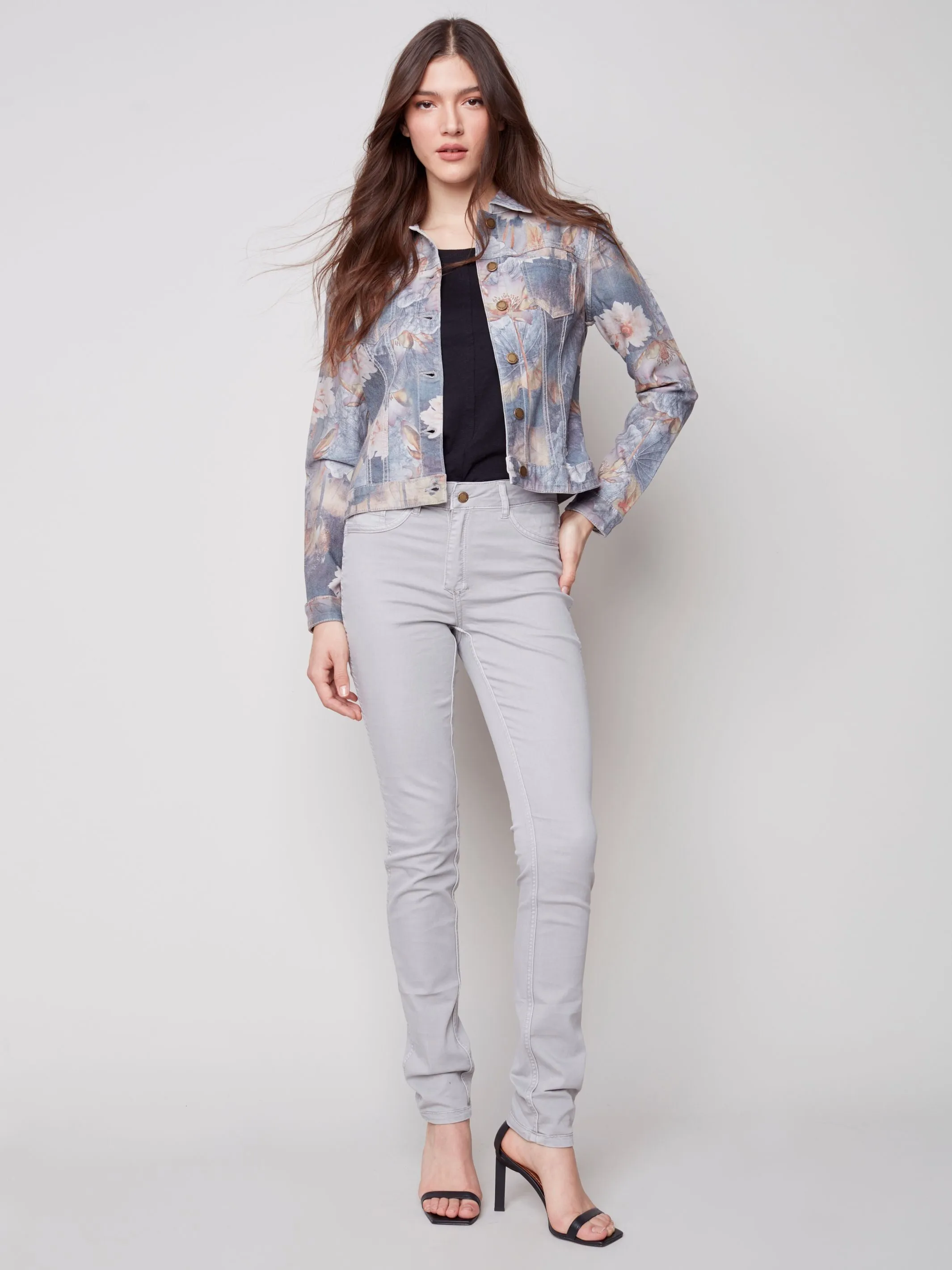 Charlie B Reversible Printed Denim Jacket