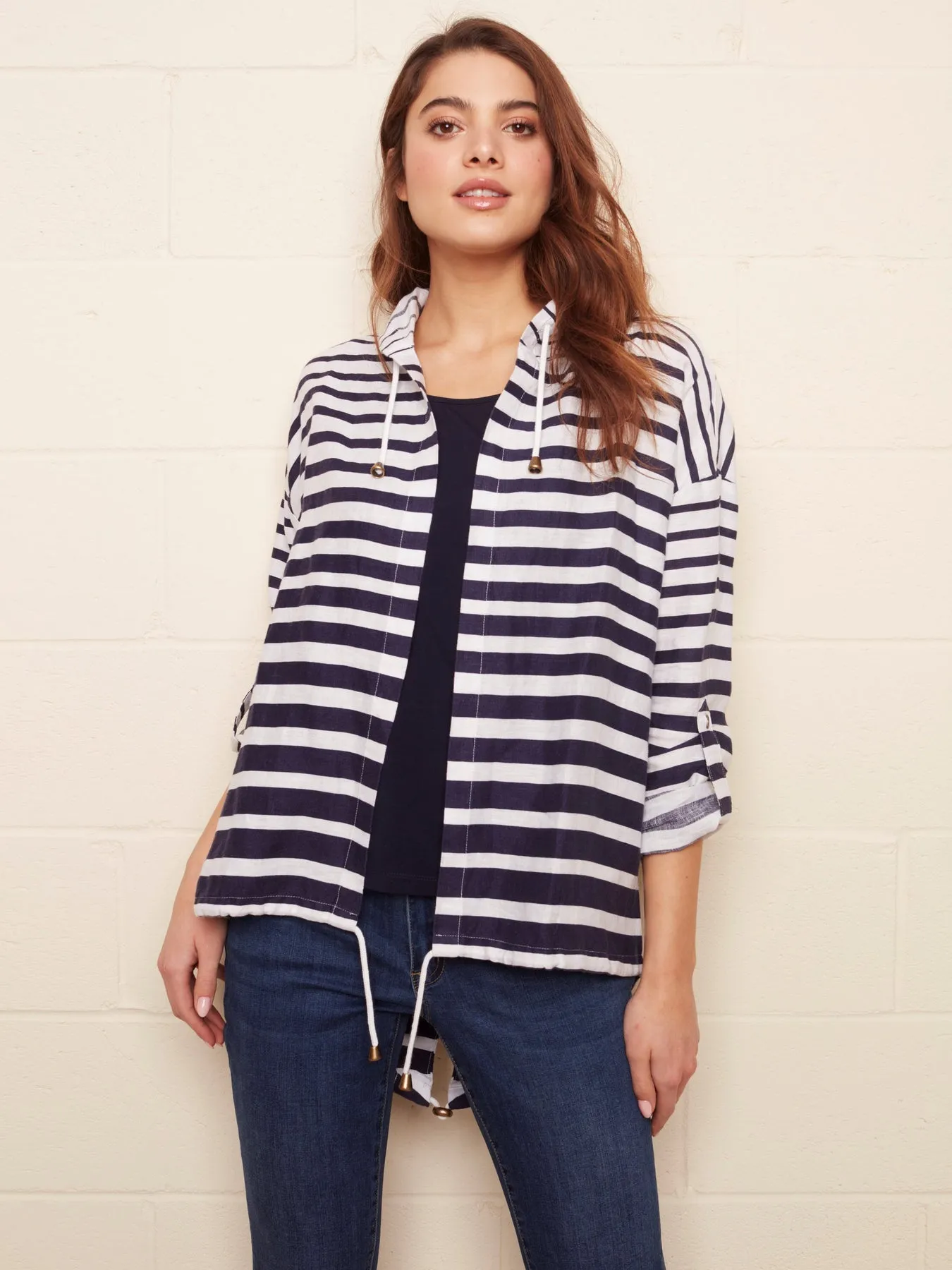 Charlie B Stripe Duster Jacket