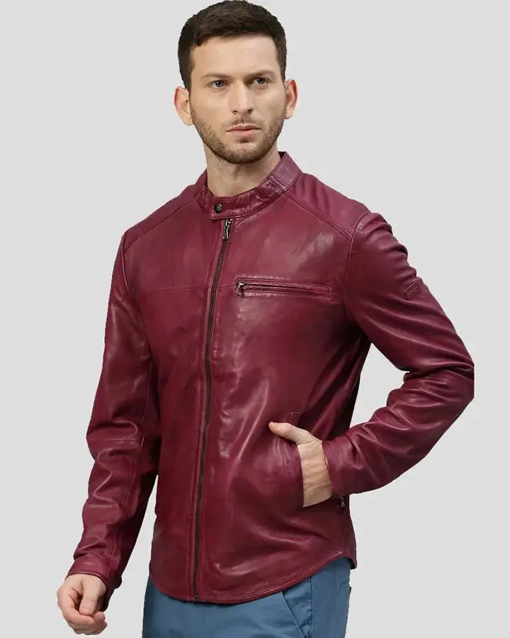 Chase Red Racer Leather Jacket