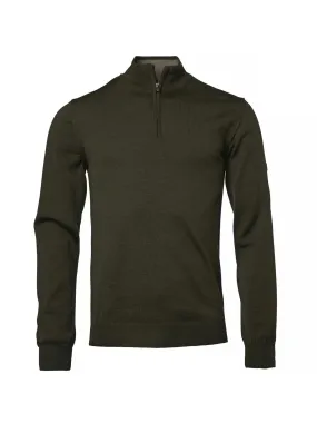 Chevalier Men's Aston Half Zip Merino Pullover Dark Green | Buy Chevalier Men's Aston Half Zip Merino Pullover Dark Gr