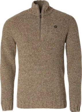 Chevalier Men's Groby Half Zip Wool Pullover Saddle Brown Neps | Buy Chevalier Men's Groby Half Zip Wool Pullover Sadd