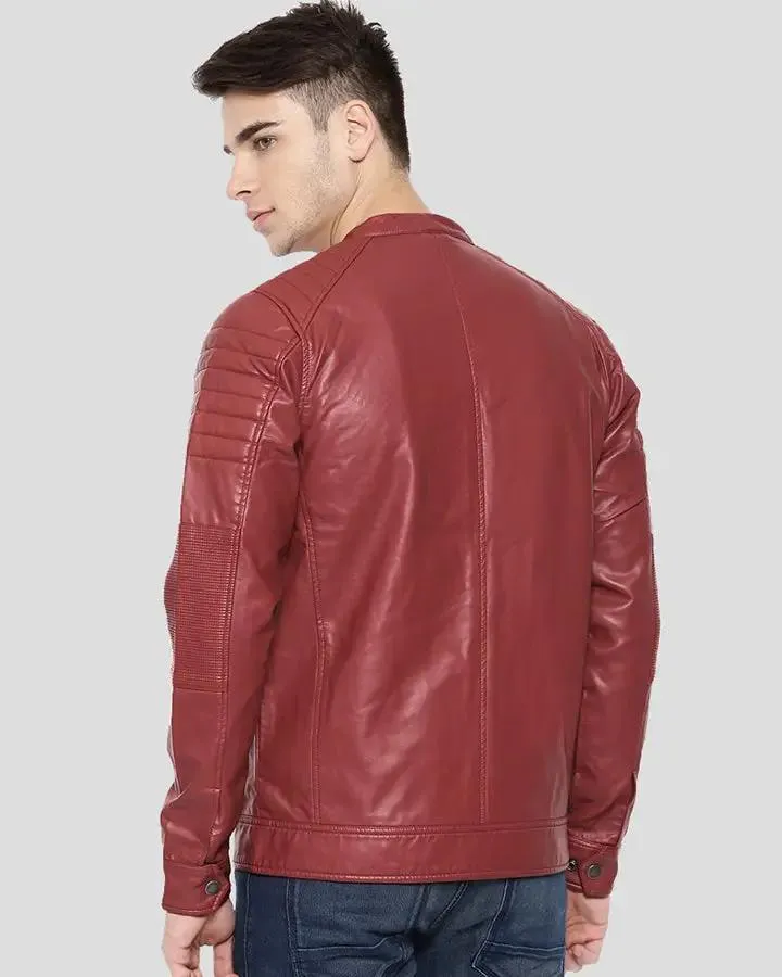 Cooper Red Quilted Leather Jacket