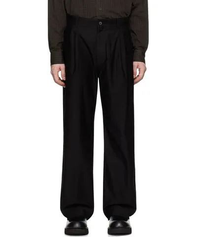 COOR Black One-Tuck Chino Trousers