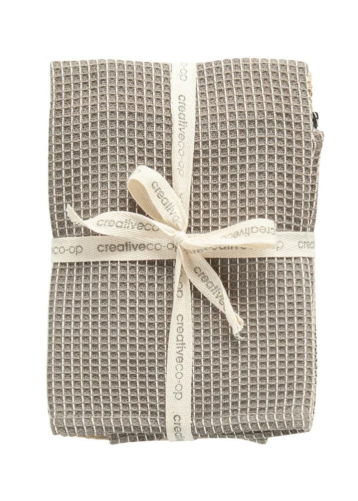 Cotton Waffle Weave Tea Towels - Set of 3