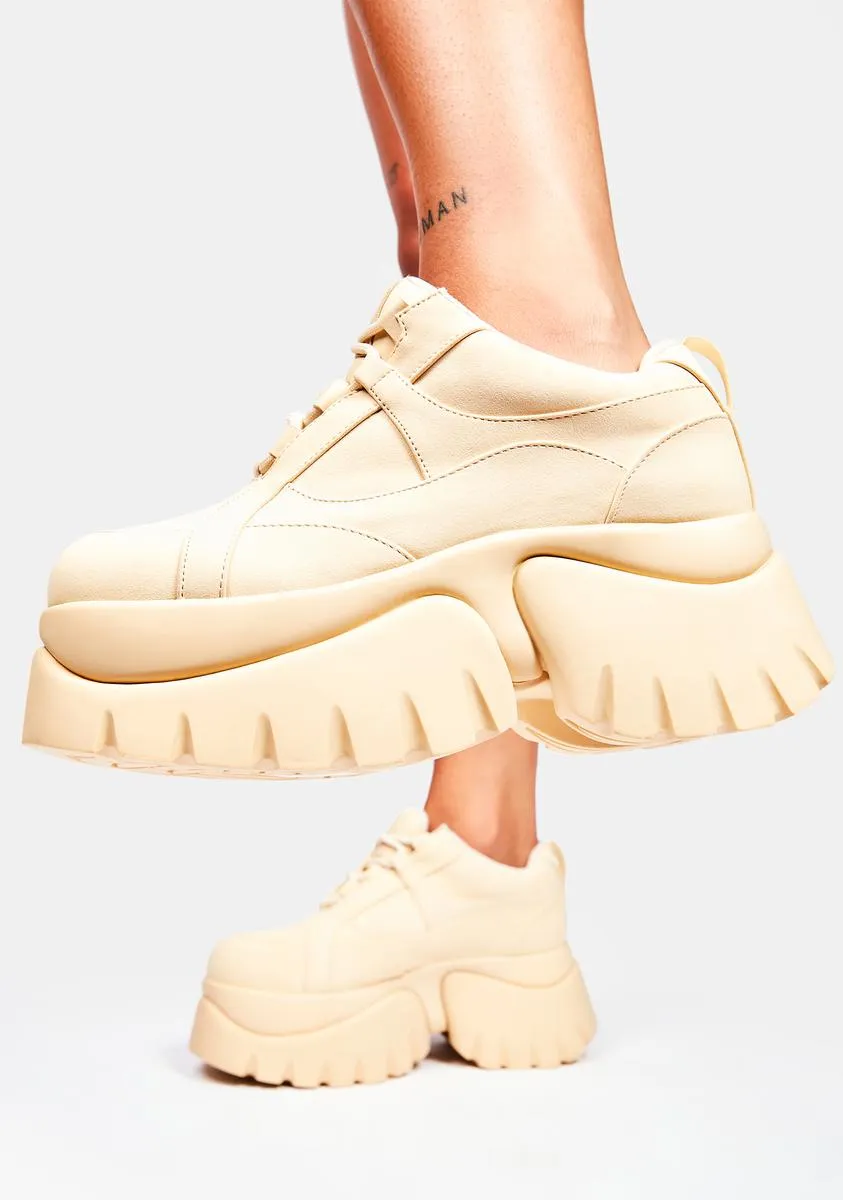 Cream Earthling Platform Sneakers-