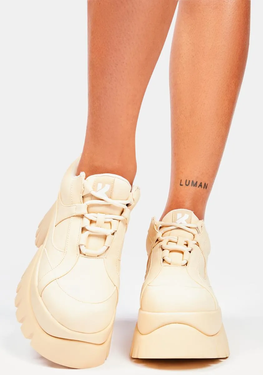 Cream Earthling Platform Sneakers-