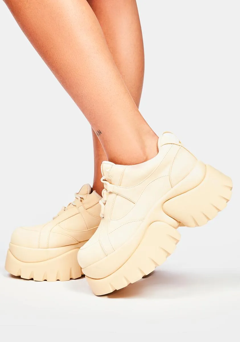 Cream Earthling Platform Sneakers-