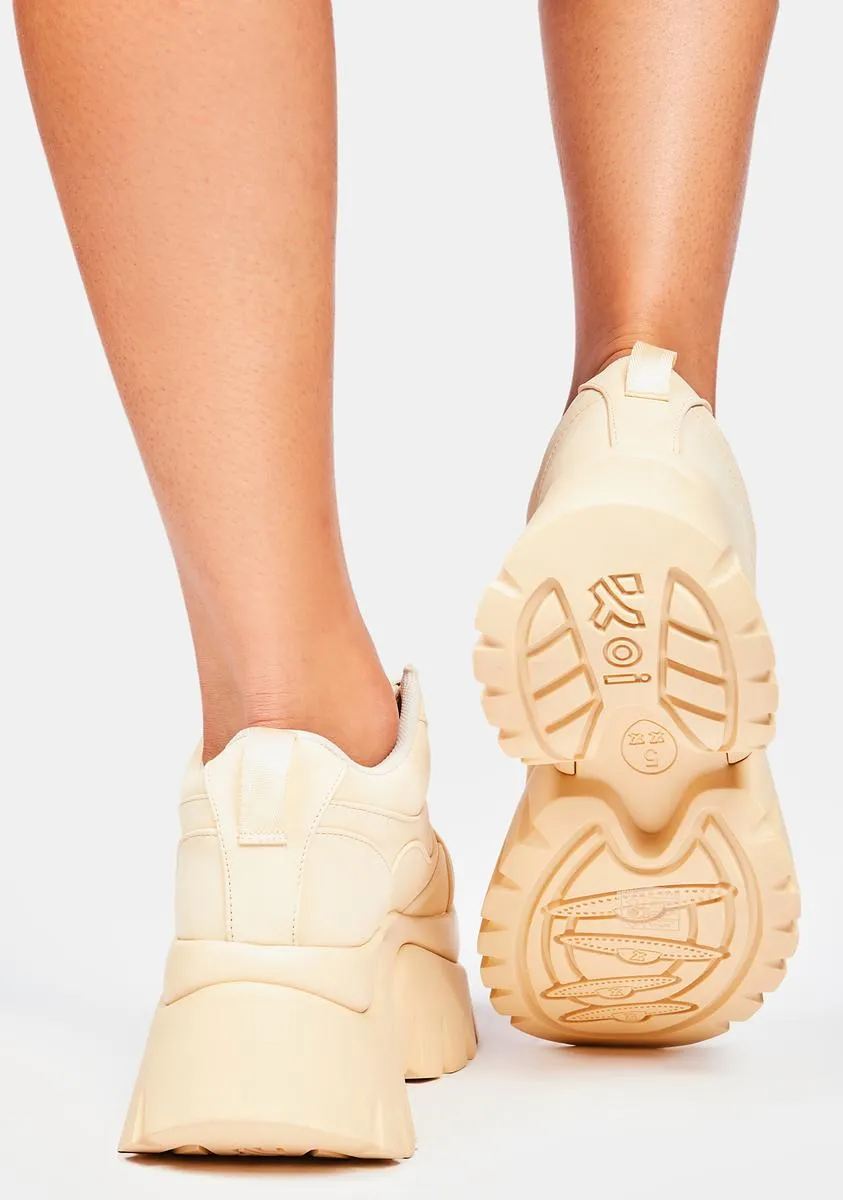 Cream Earthling Platform Sneakers-