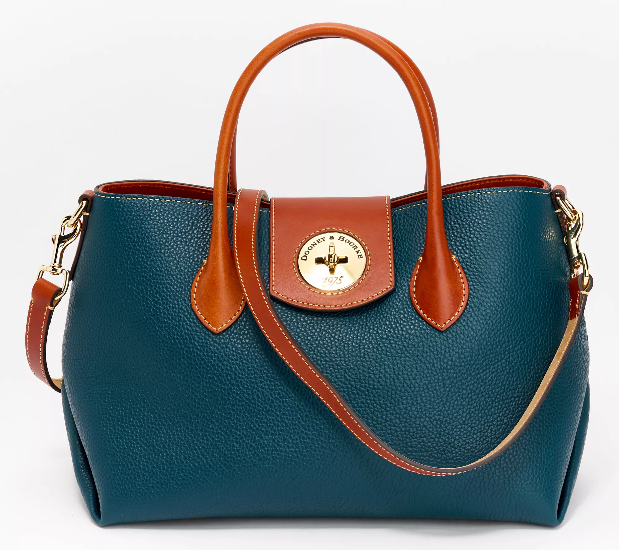 Dooney & Bourke Turnlock Leather Handle Tote