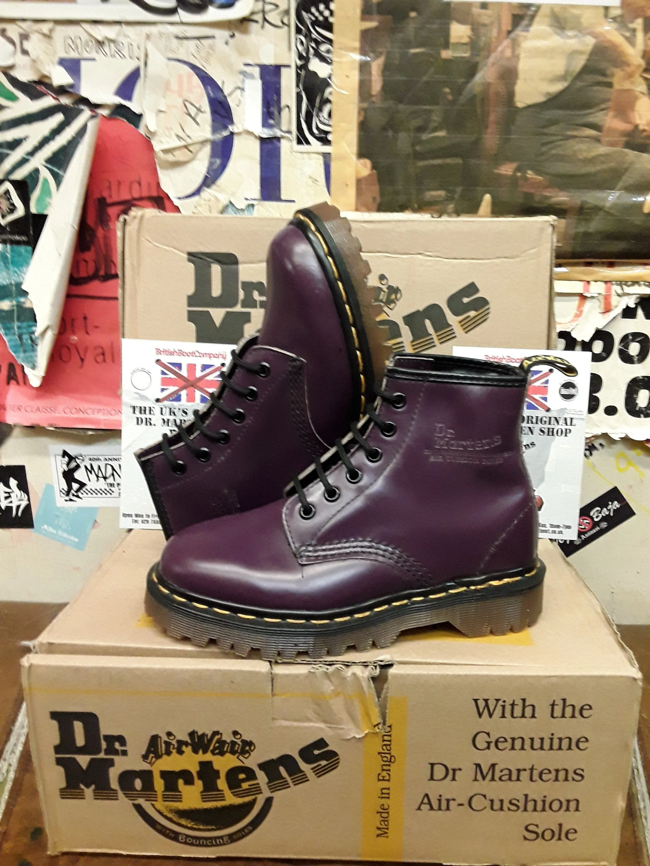 Dr Martens 101z Ben Made in England Purple 6 Hole Size 2.5