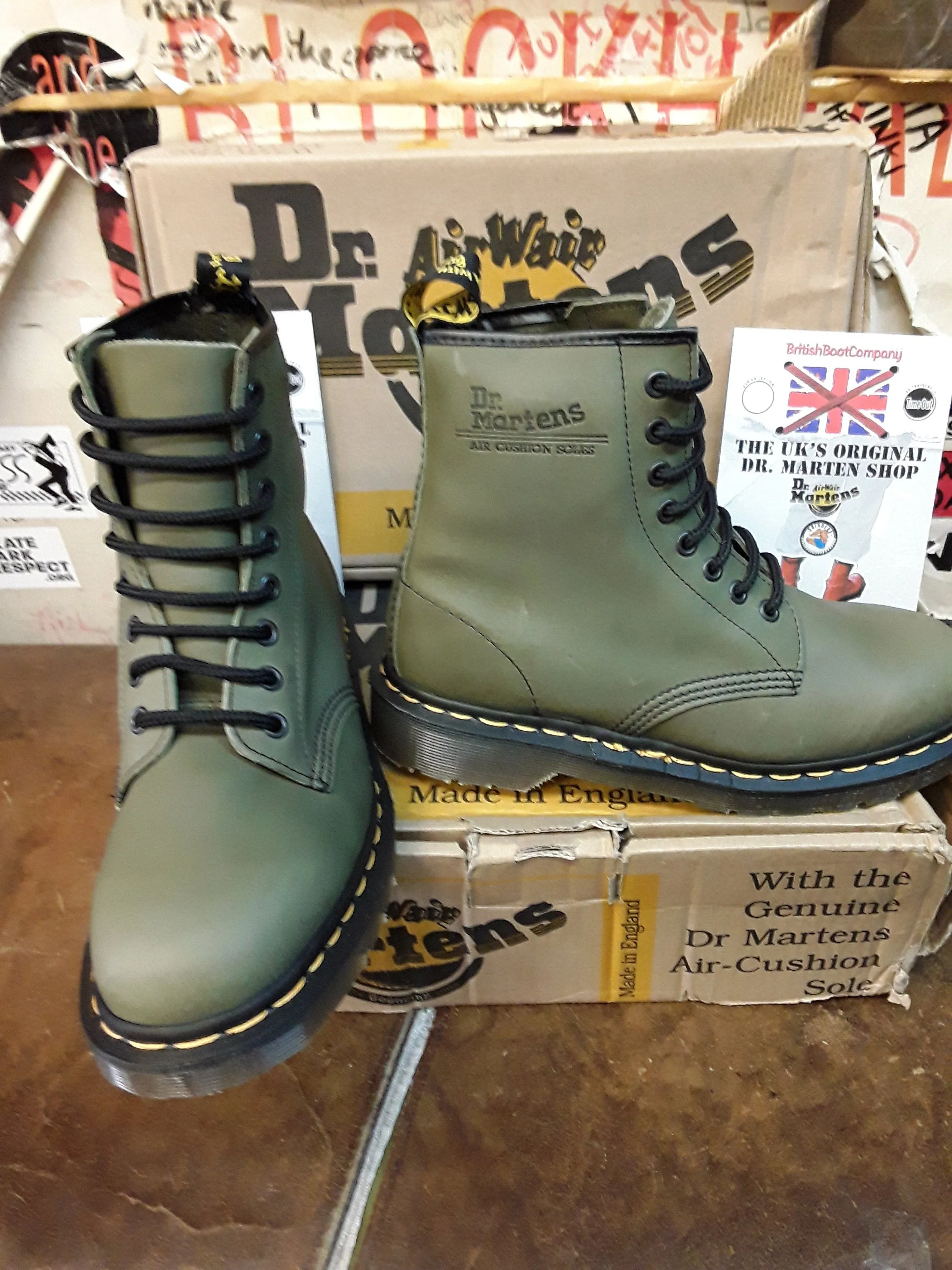 Dr Martens 1460 Made in England Green Veccio Various Sizes