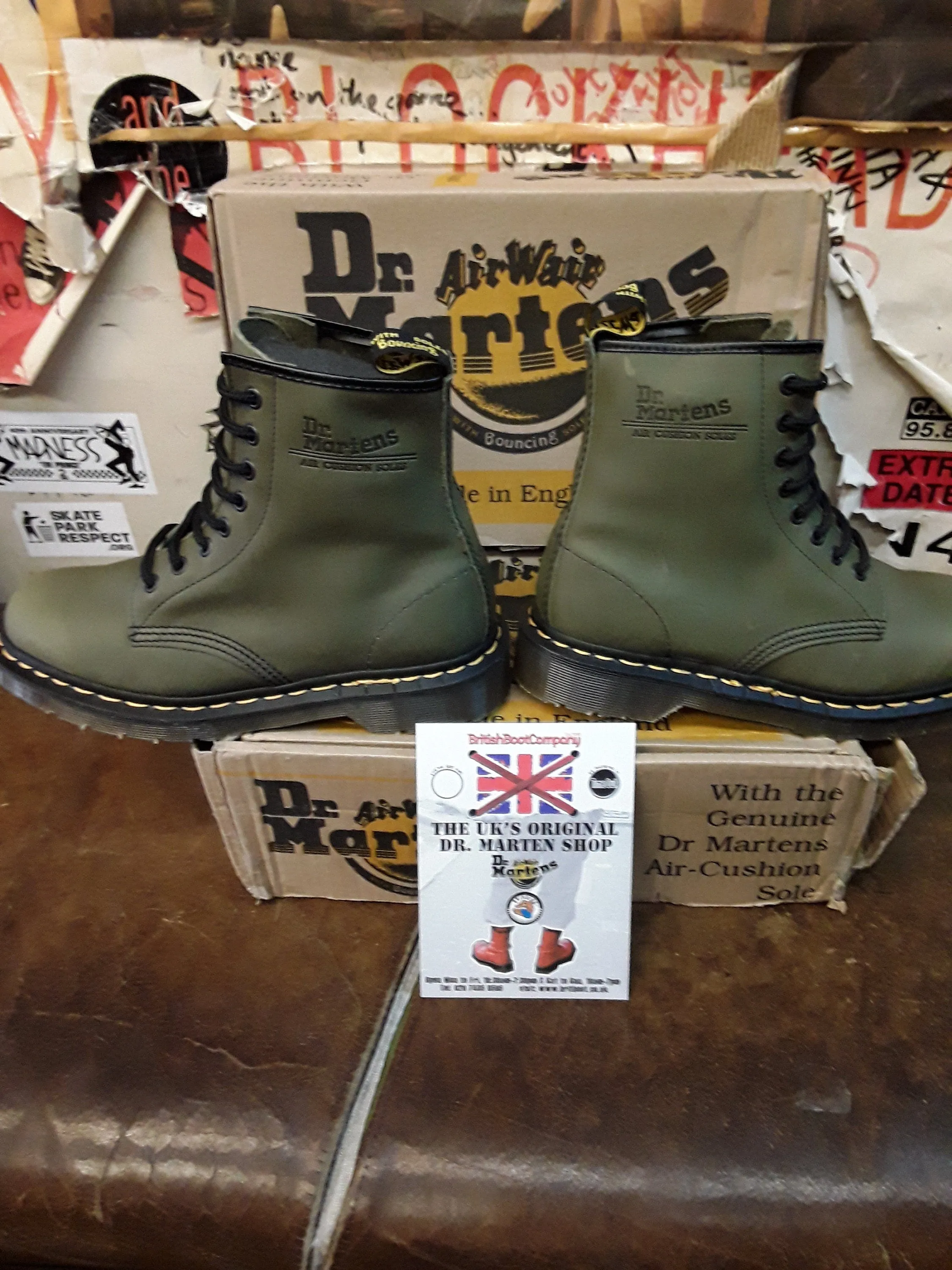 Dr Martens 1460 Made in England Green Veccio Various Sizes