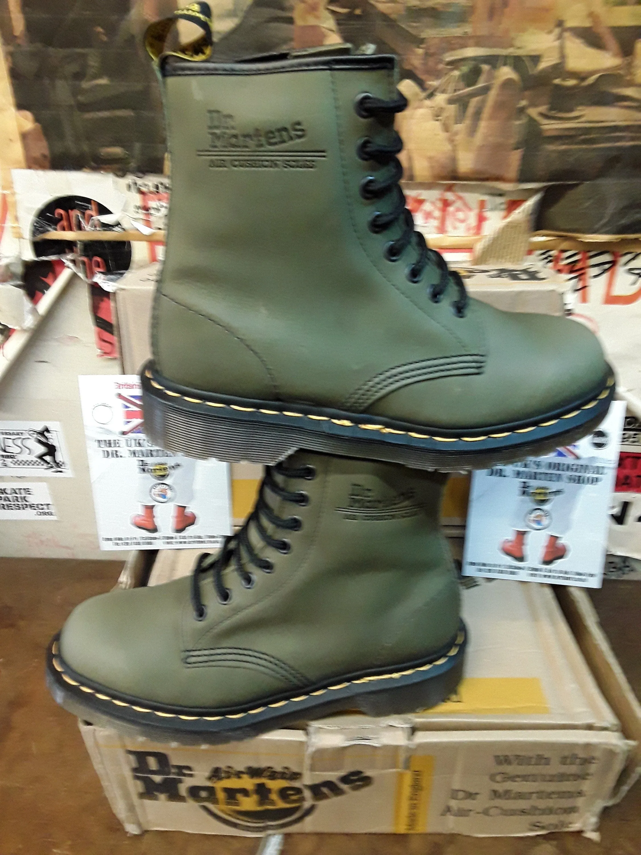 Dr Martens 1460 Made in England Green Veccio Various Sizes